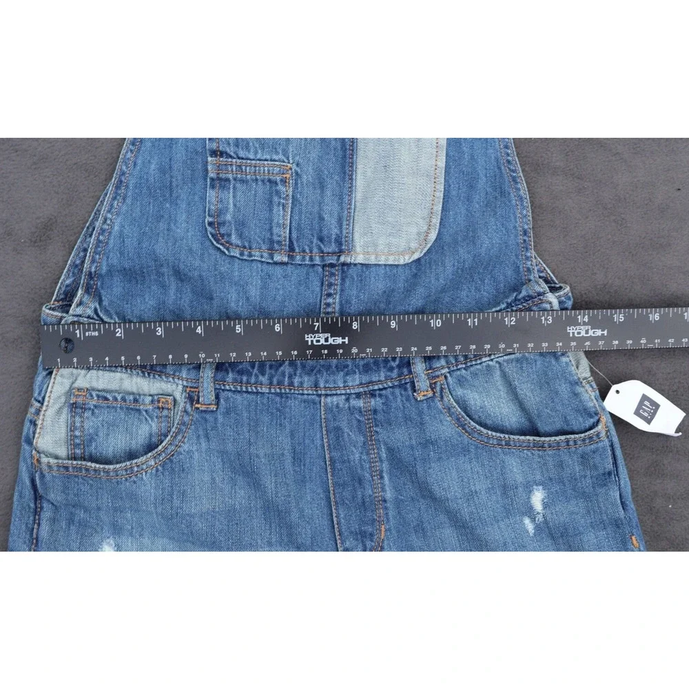 GAP denim overalls girls size XXL Inseam 28”. Unique and Distressed